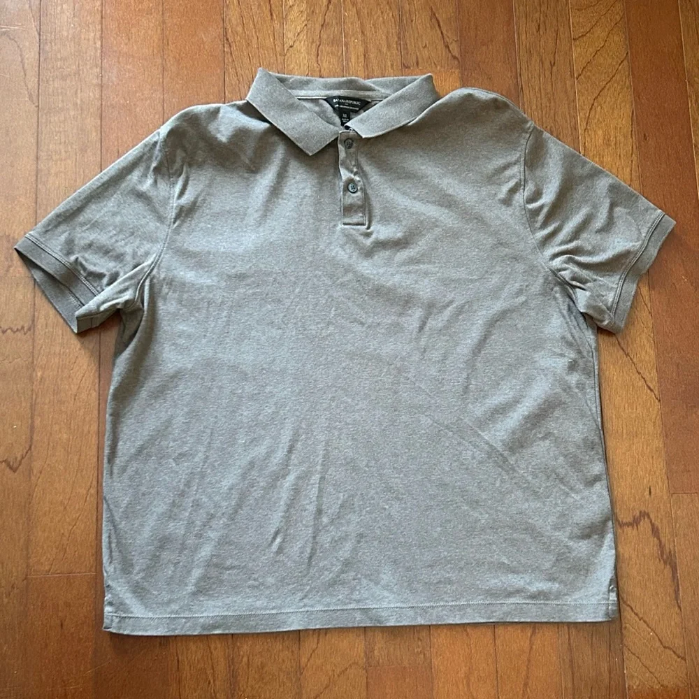 Banana Republic Luxe Performance Polo Shirt Men’s XL Taupe Cotton Golf Dadcore